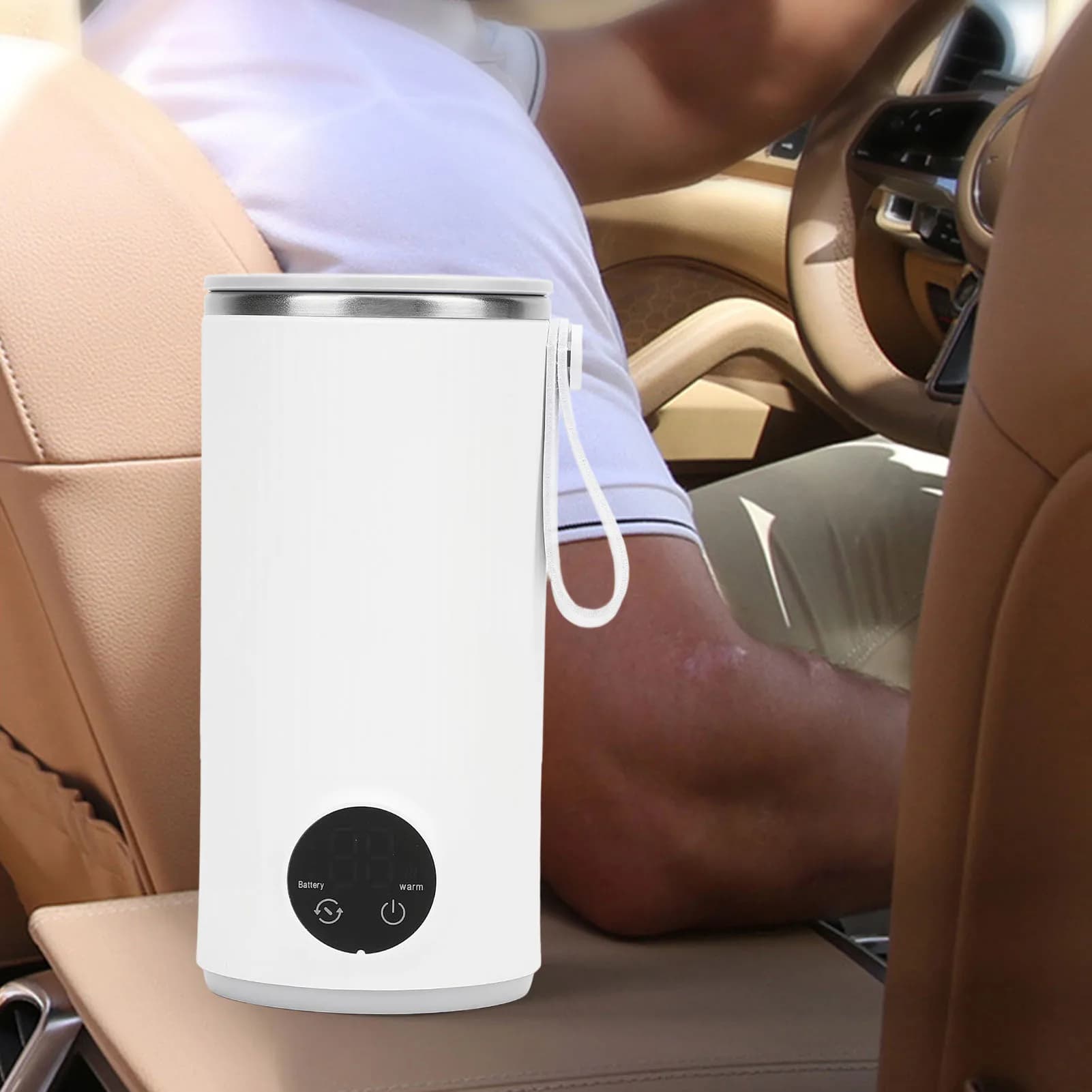 Bouilloire Électrique de Voyage Sans Fil, Rechargeable, 400ml, 55 °C, en Acier Inoxydable, Eau Chaud