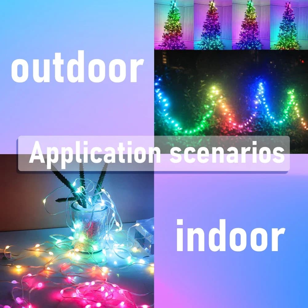 Guirlande lumineuse Led féerique USB, couleur de rêve, intelligente, télécommande APP, pour chambre,