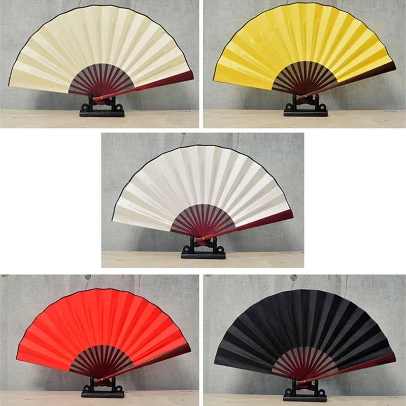 Éventail pliant chinois en bois de bambou, 10/13 pouces, tissu en soie, bricolage, personnalité plia