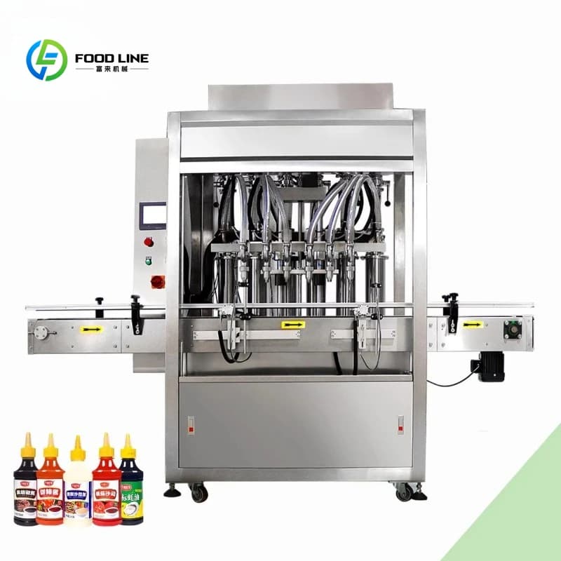 Ligne de remplissage entièrement automatique personnalisable pour pâtes, crèmes, beurre de cacahuète