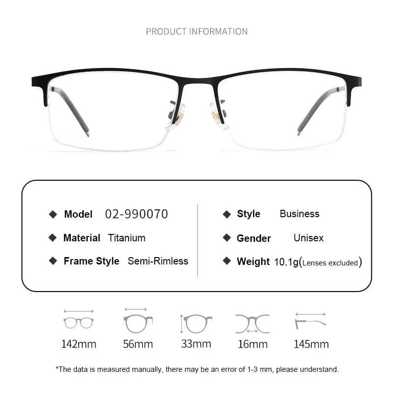 Monture de lunettes pour homme en alliage de titane moderne, semi-sans monture, ultra-légère, lunett