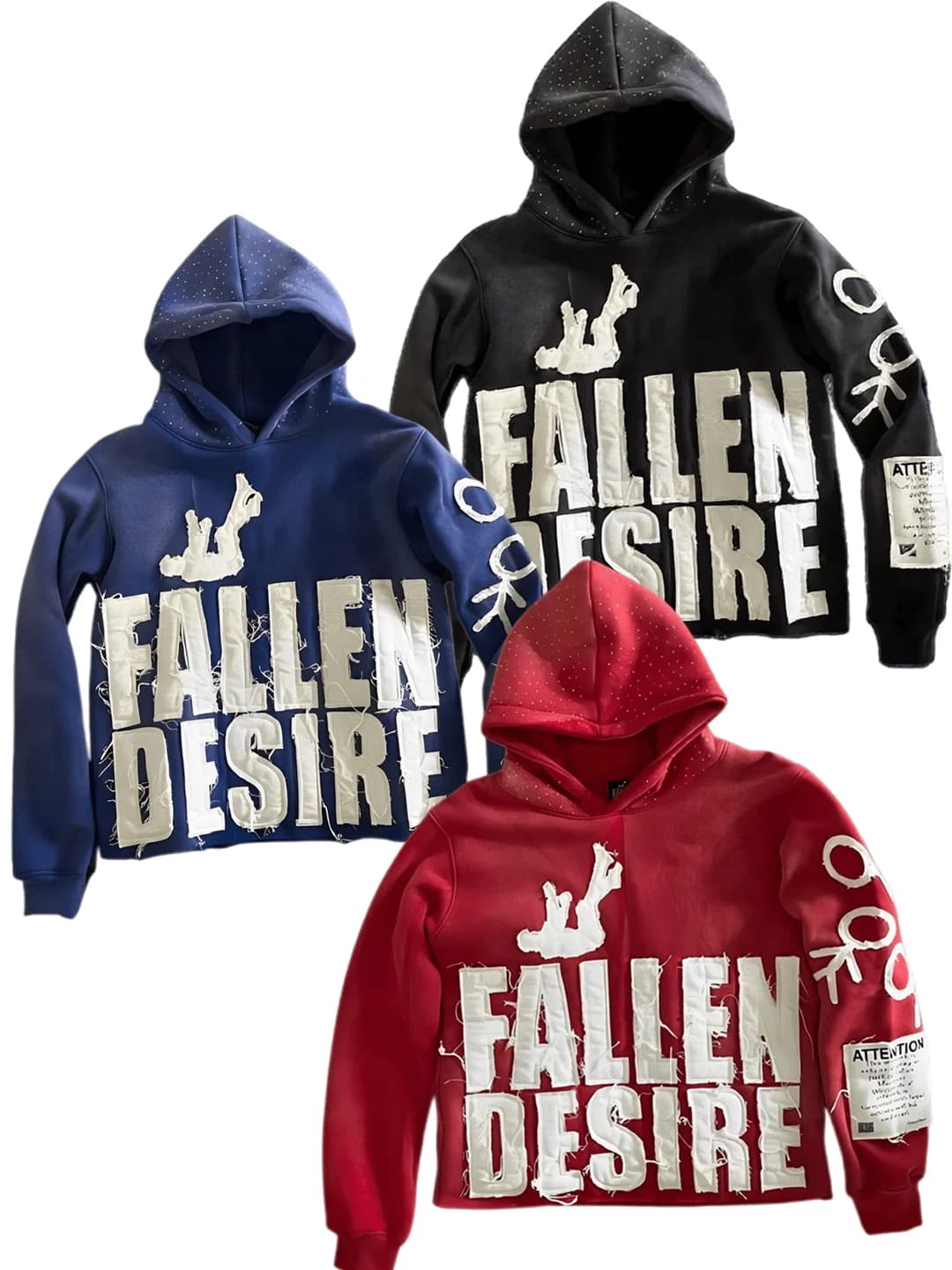 Harajuku Y2K Hip Hop Streetwear sweat à capuche décontracté pour femmes FALLEN DESIRE Applique sweat