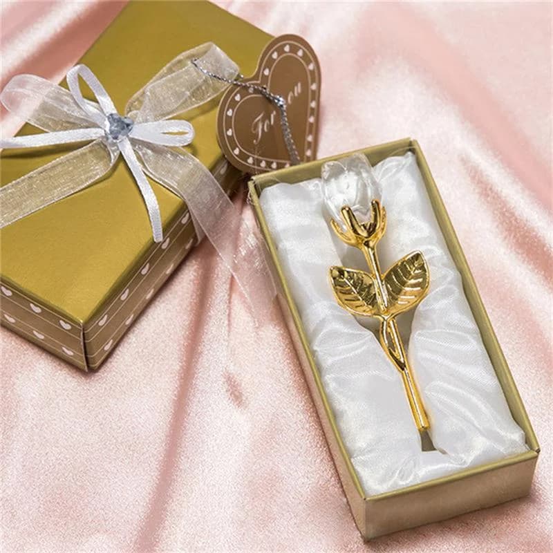 Figurines de roses en verre de cristal, 6 couleurs, artisanat, cadeaux de saint-valentin, cadeau pou
