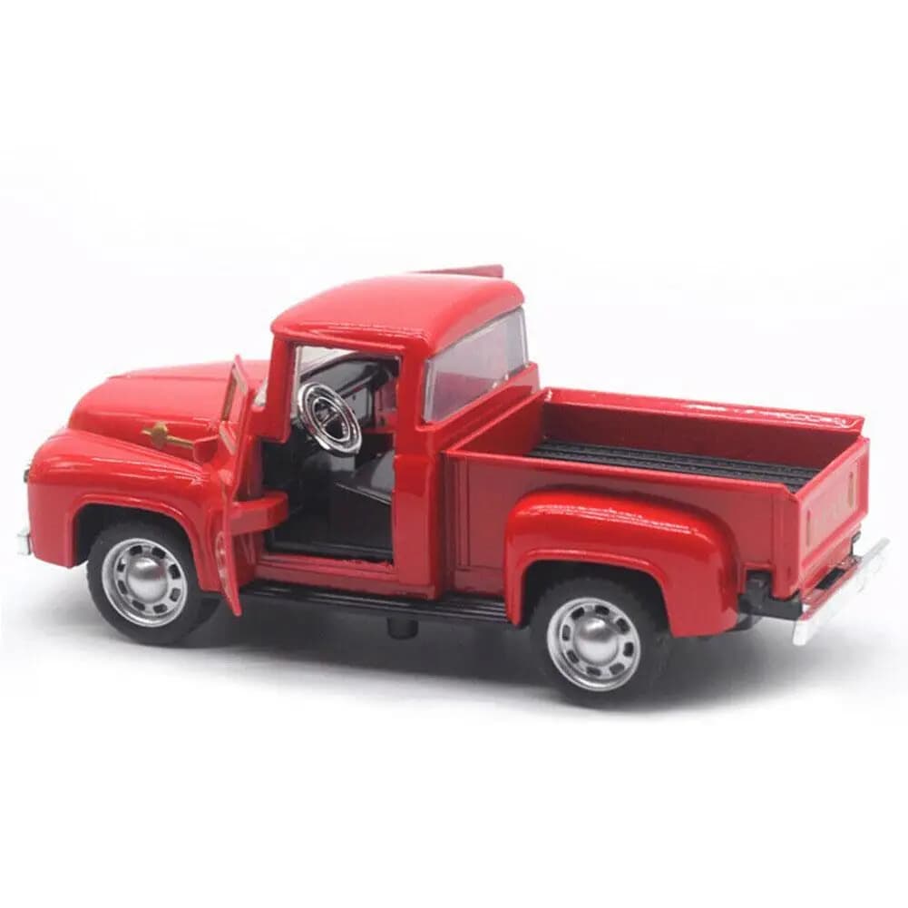 Modèle de camion en métal rouge, alliage Vintage, Mini voiture moulée sous pression, décor de Collec
