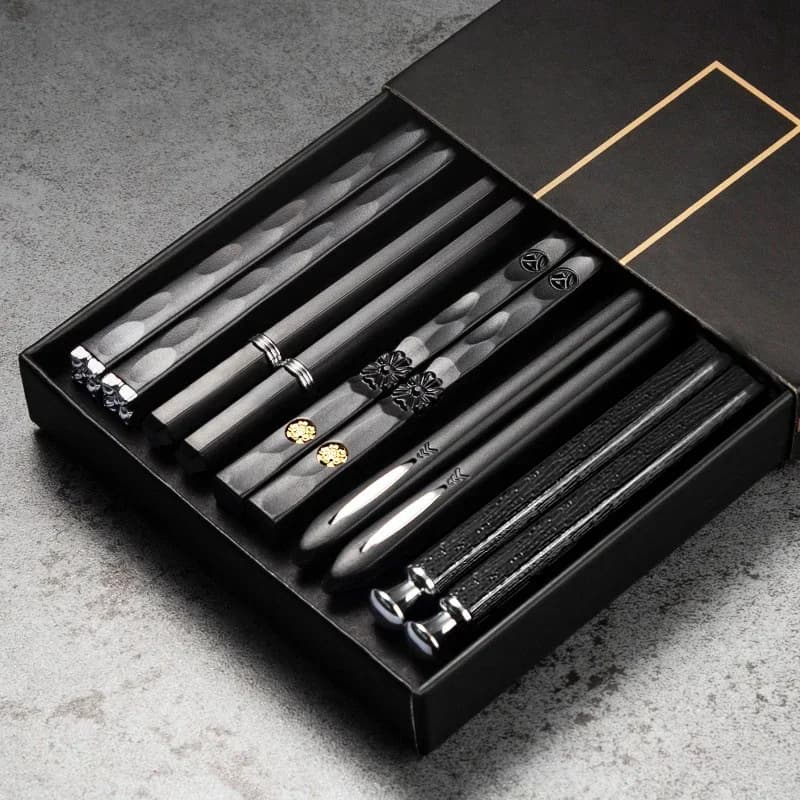 Baguettes japonaises antidérapantes de haute qualité, 5 paires, coréen, maison, hôtel, Restaurant, b