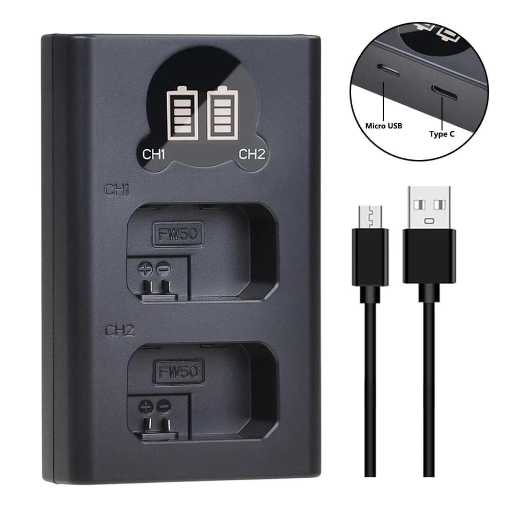 2160mAh NP-FW50 NPFW50 Batterie pour Appareil Photo Sony Alpha a6500 a6400 a6300 a6000 a5000 a3000 N