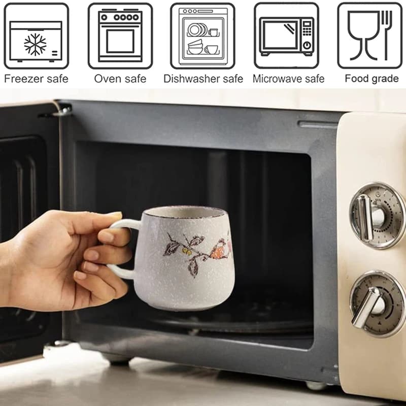 YWDL – tasse à café japonaise en céramique de 350ml, avec couvercle et cuillère, tasses à lait pour 
