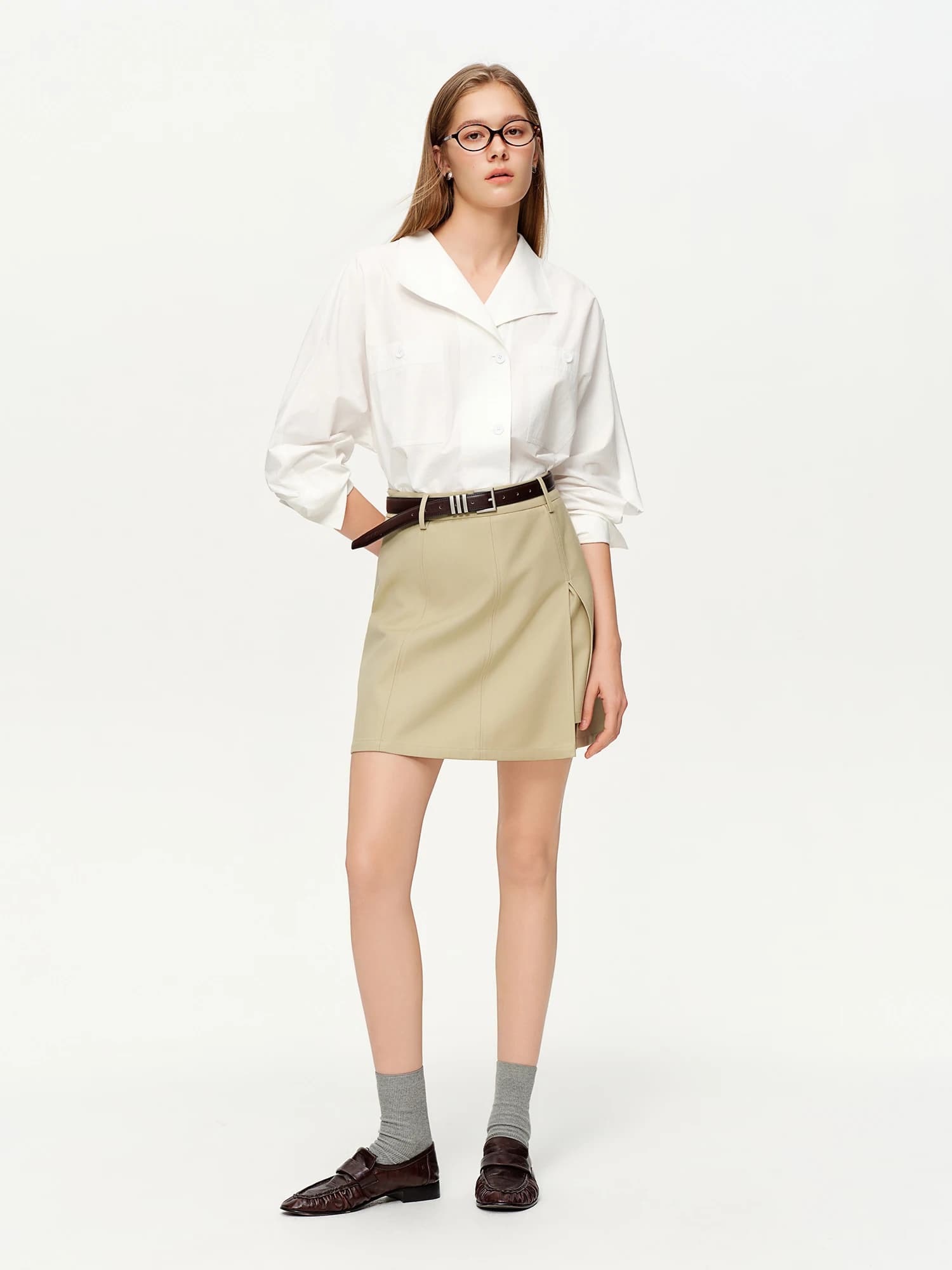 DUSHU – chemisier élégant en pur coton blanc pour femmes, Design parfait pour les déplacements quoti