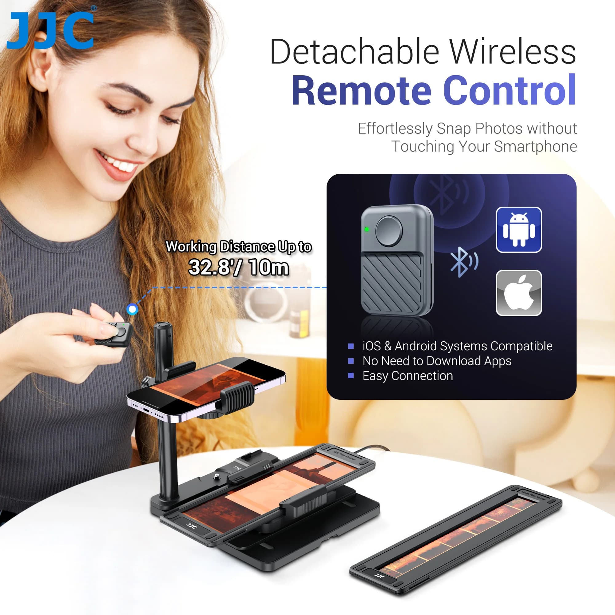 JJC-Scanner de négatifs de film pour téléphone portable, ensemble d'adaptateurs de numérisation de f
