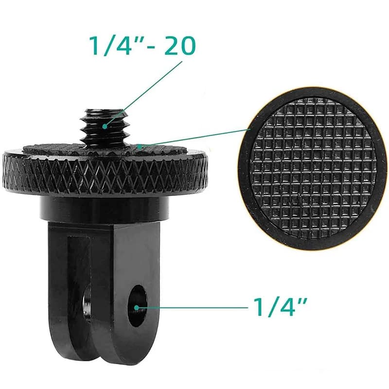 Adaptateur de trépied à vis de 1/4 pouces, support de montage rotatif à 360 degrés pour Go Pro 13 12