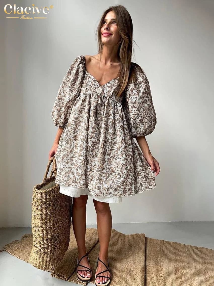 ClacMarkets-Mini robe patchwork à manches courtes et col en V pour femmes, robes de bureau élégantes