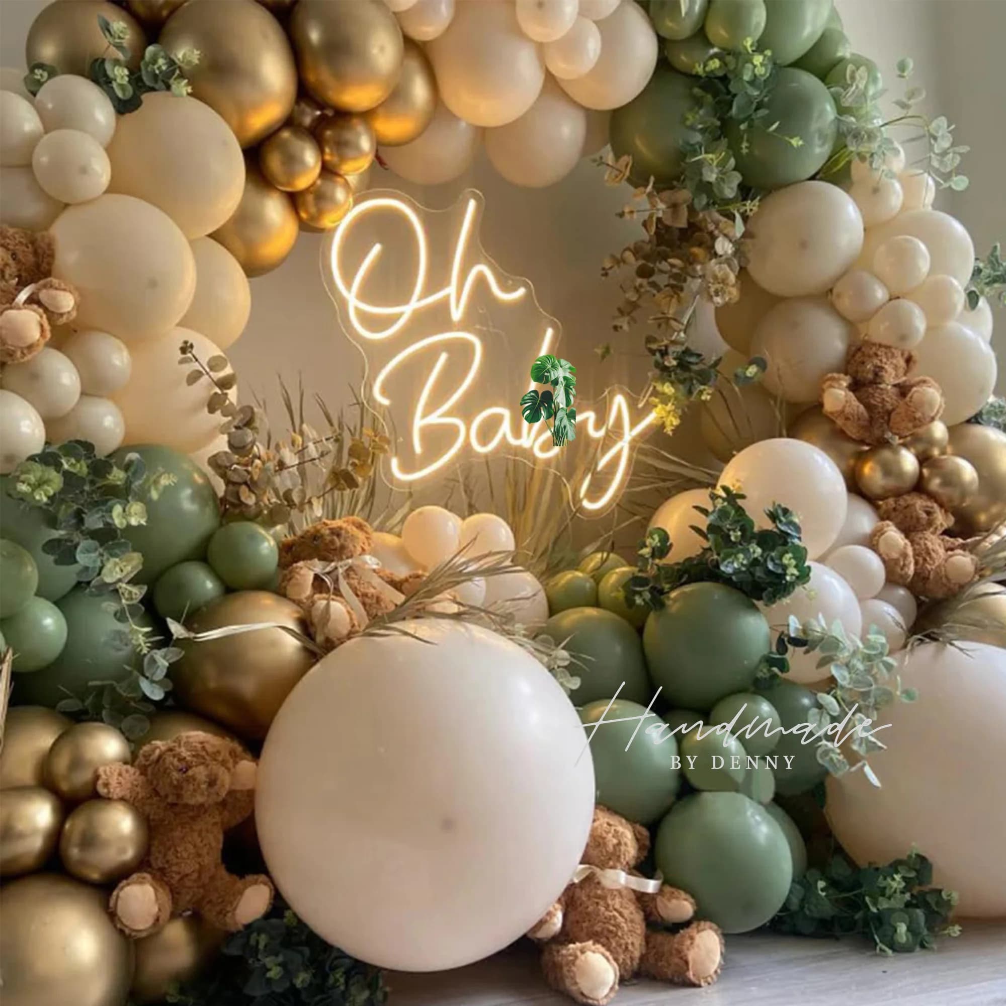 Panneau néon Oh Baby blanc chaud alimenté par USB pour décoration murale, pour décorations d'anniver