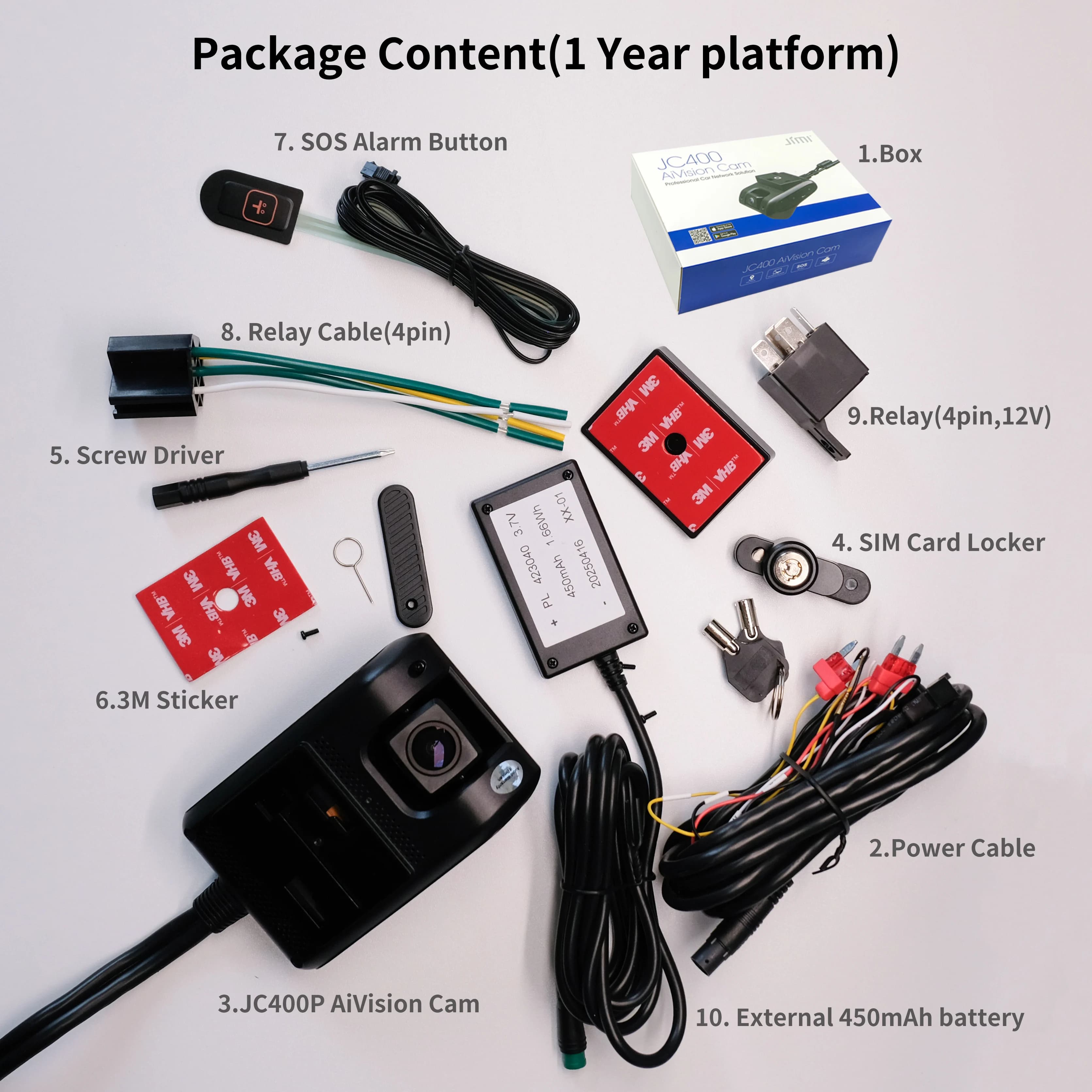Caméra embarquée 4G JC400P avec suivi GPS, système de surveillance haute définition pour véhicules, 