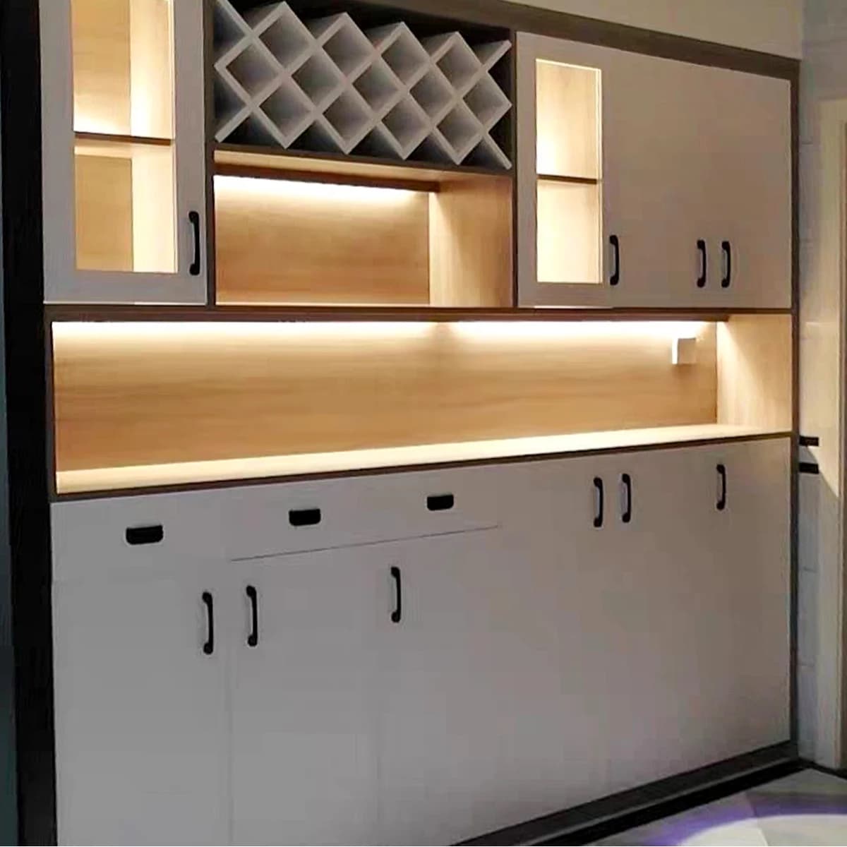 Prise ue 220V 1 ensemble veilleuse avec capteur de mouvement armoire lampe cuisine barre lumineuse L