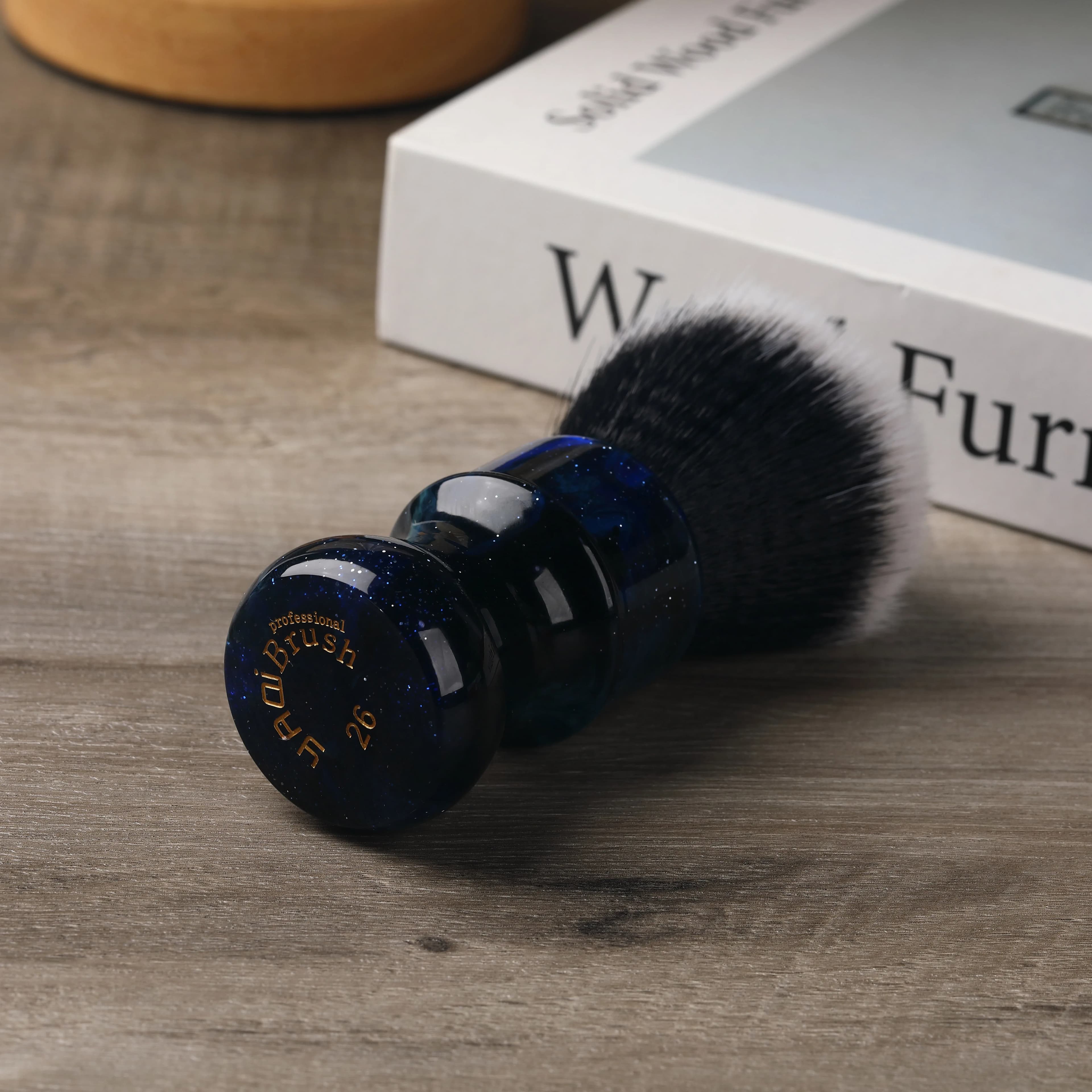 YAQI 26MM pinceau de rasage de smoking avec poignée de couleur spatiale mystérieuse pour hommes