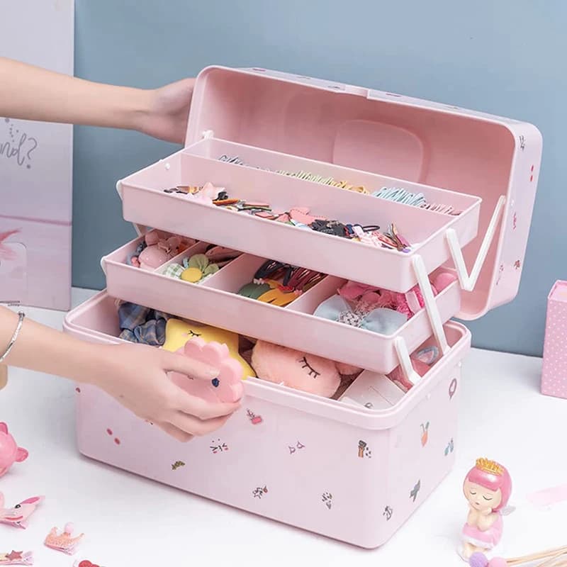 Boîte de rangement d'accessoires pour cheveux portables, corde de tête de bébé, épingle à cheveux, b