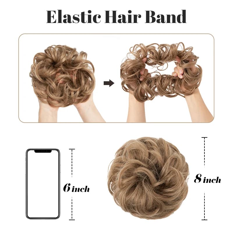 Extensions de Chignon synthétiques en désordre, grands chouchous élastiques bouclés, postiche Chigno