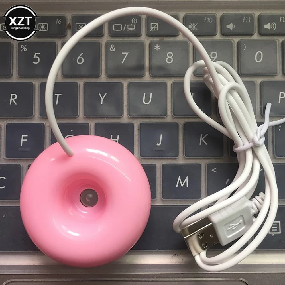 Humidificateur de bureau USB mini, humidificateur créatif en forme de donut, purificateur d'air port