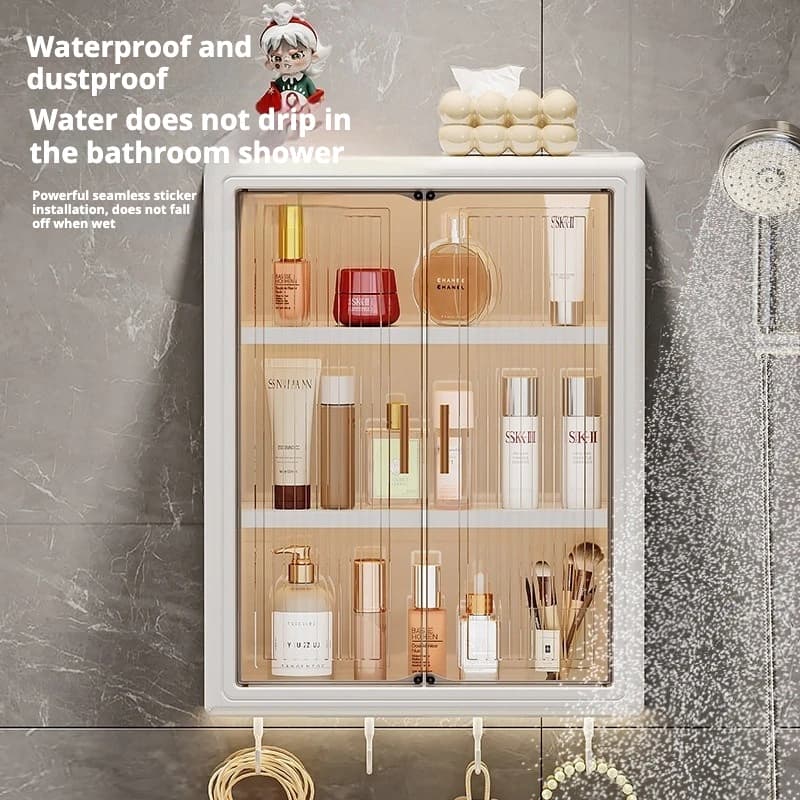 Étagère de salle de bain murale, organisateur magnétique adhésif sans perceuse, étagère de rangement