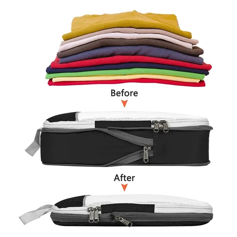 Organiseurs de bagages, sacs de rangement de voyage portables, cubes de compression, sacs de voyage 