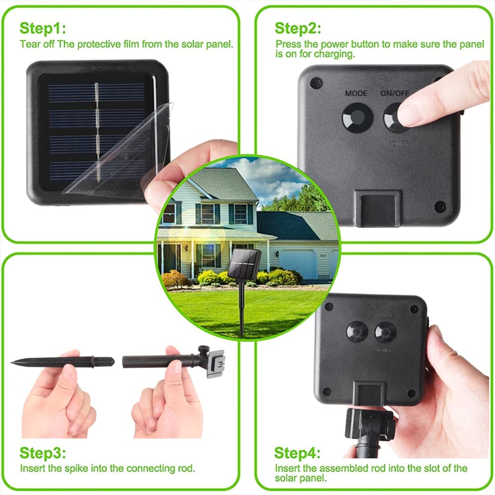 Guirxiété lumineuse solaire à LED pour extérieur, ampoules globe de Noël, décoration de camping, fêt