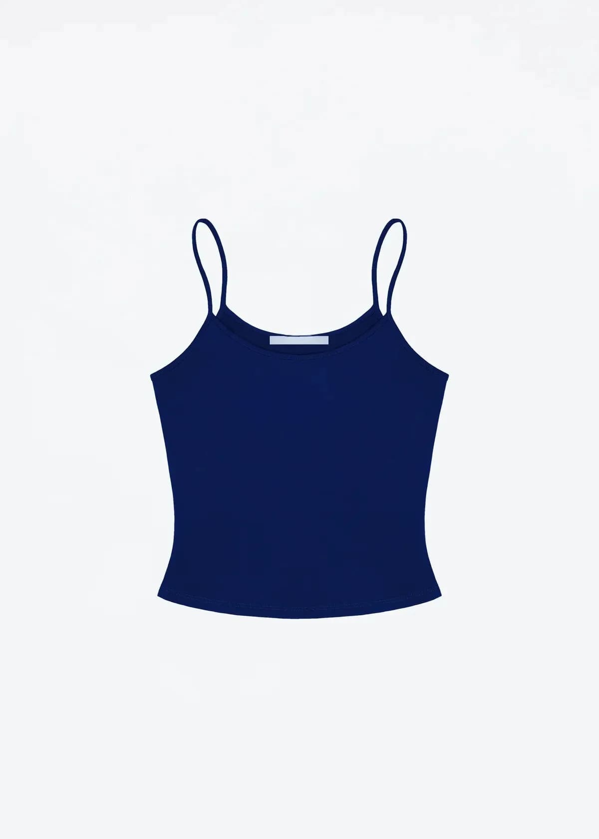 Débardeur moulant sexy bleu foncé pour femme, idéal pour le sport et les activités de plein air