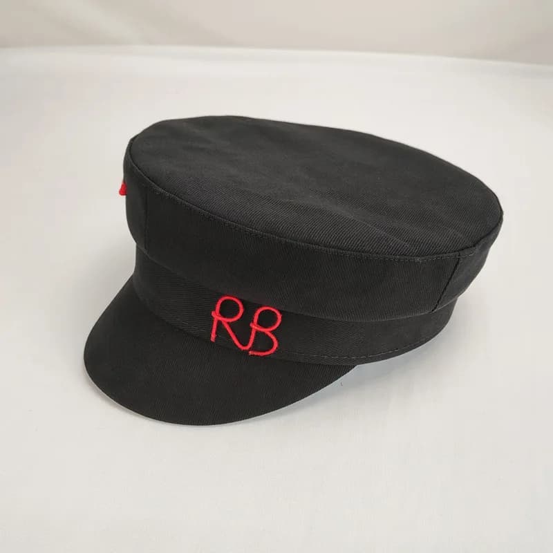Casquettes gavroche en coton pour femmes, chapeau plat Militray, streetwear bleu marine, béret Lady 