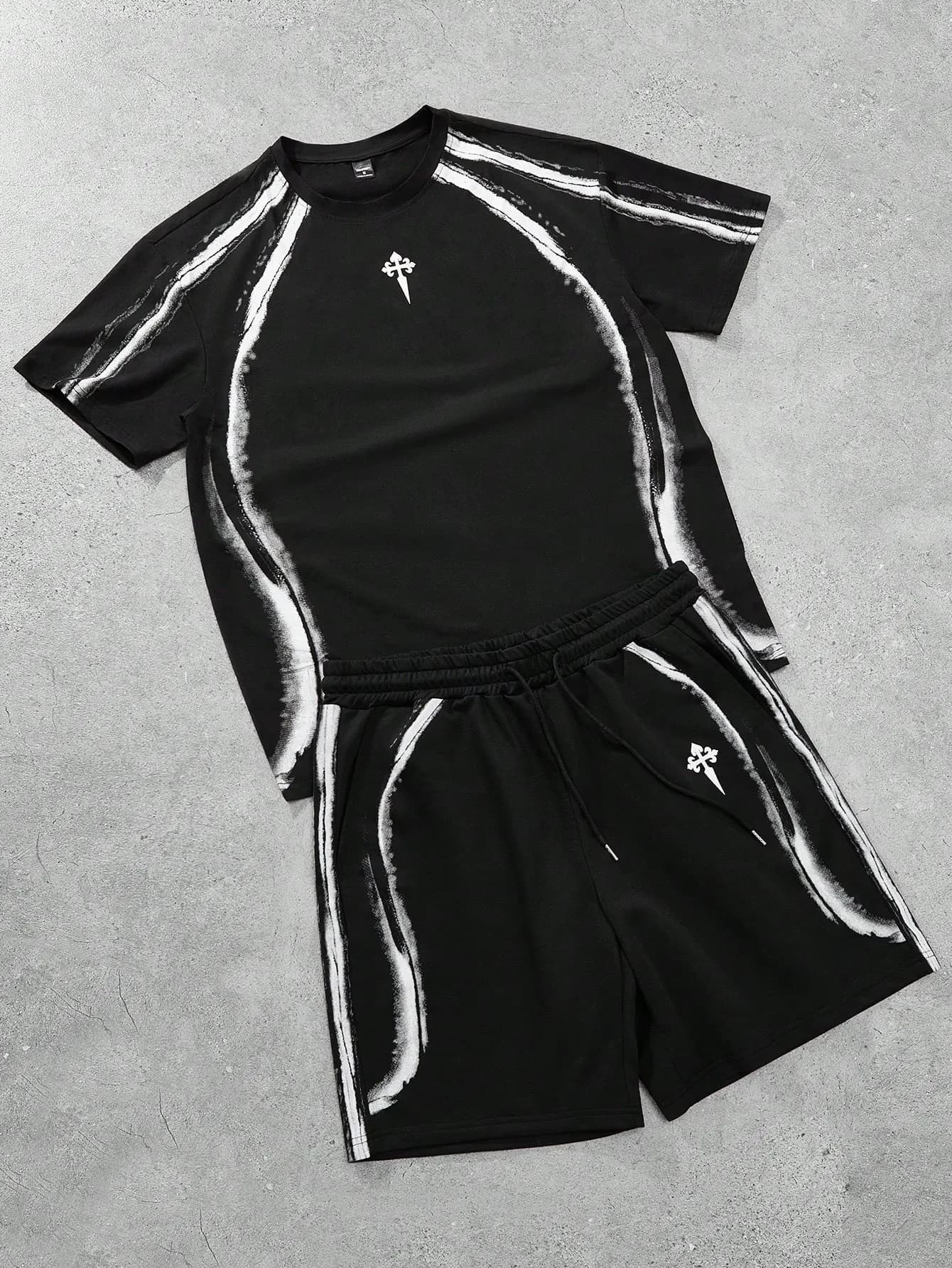 Nouvel ensemble homme été 2026 à manches courtes avec imprimé 3D pour un style décontracté urbain, c
