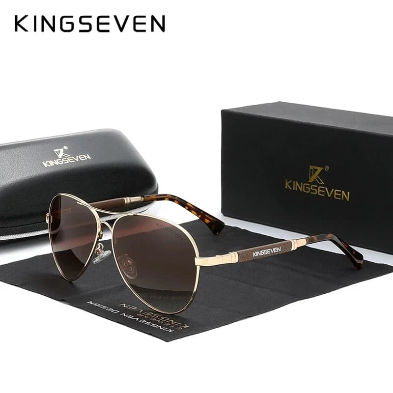KINGSEVEN-Lunettes de soleil polarisées UV400 pour hommes et femmes, lunettes décontractées anti-ref