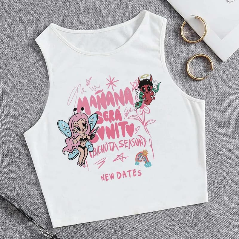 Hip Hop débardeur haut court Manana Sera Bonito Bichota Karol G t-shirt femmes graphique t-shirts vê