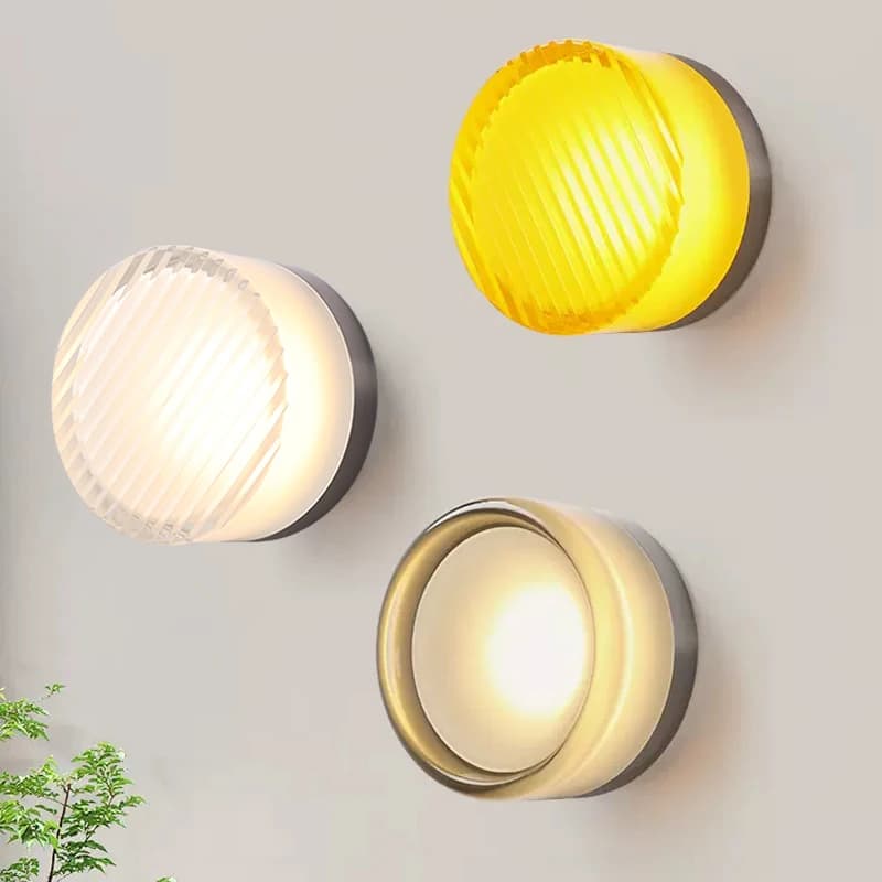 Lampe de mur LED moderne gelée d'ambre petites appliques murales chevet chambre décor lumière salon 