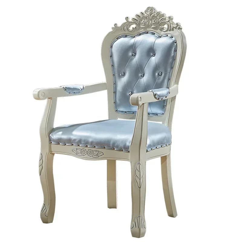 Chaises de salle à manger en bois massif de style européen, maison, dossiers en tissu de loisirs, sc