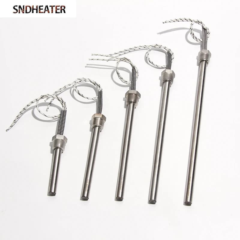 SNDHEATER 1KW Tube électrique à tête unique filetage DN15/21mm(1/2 ") 201SS Tube 12x100-200mm cartou