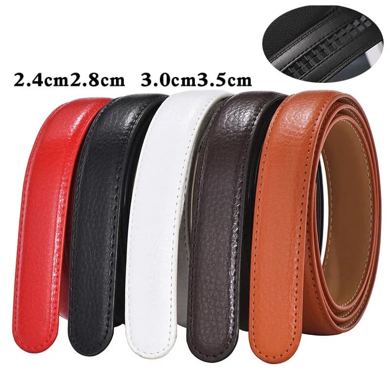 Ceinture en cuir PU pour hommes et femmes, 2.4 2.8 3.0, 3.5 cm de large, sans boucle pour boucle aut
