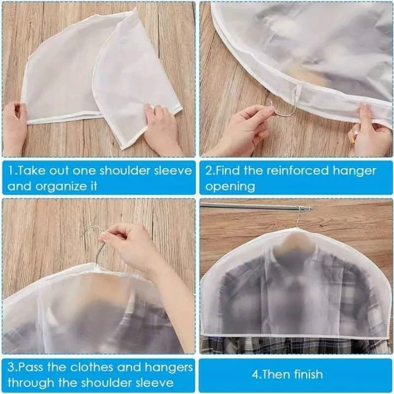 1-40 pièces Semi-paquet vêtements housse anti-poussière EVA imperméable Transparent costume manteau 