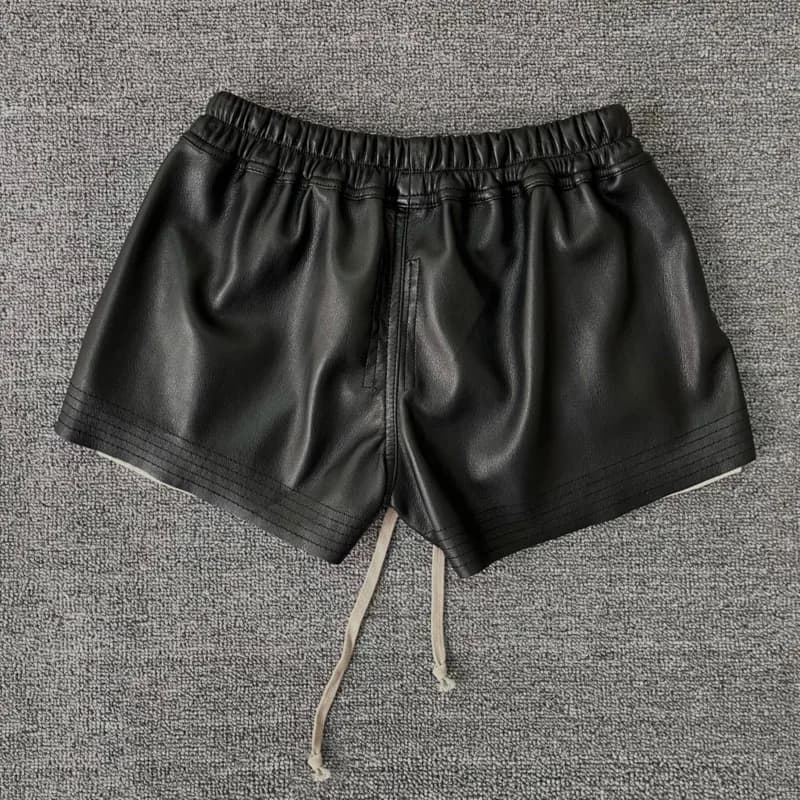 Shorts en cuir PU pour femmes HKSH 2026, style sombre RO, fente latérale, bloc de couleur, taille él