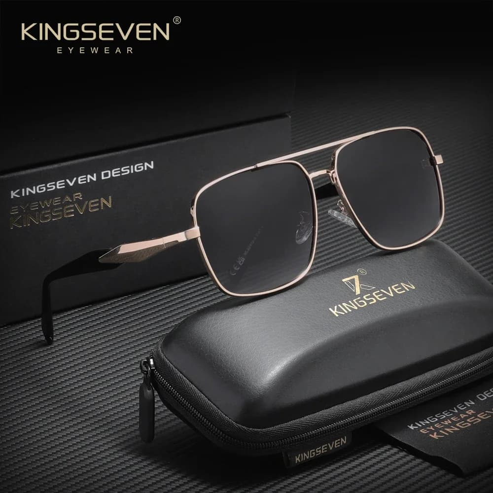 KINGSEVEN – lunettes de soleil polarisées pour hommes, monture métallique de haute qualité, verres a