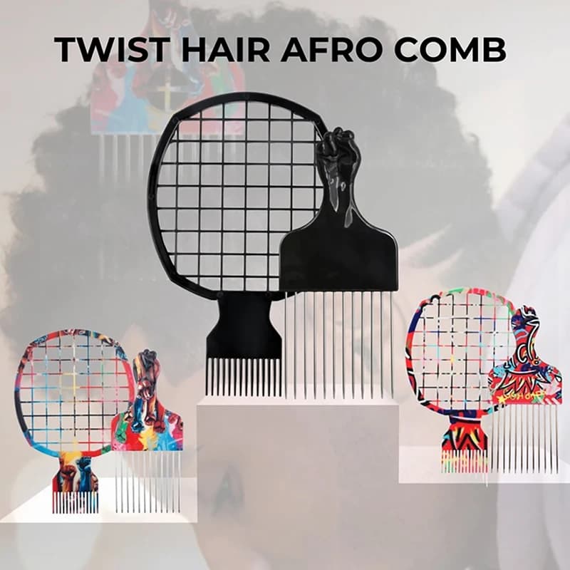 1/2 pièces Afro cheveux bouclés filet peigne en acier inoxydable choisir cheveux fourchette peigne D