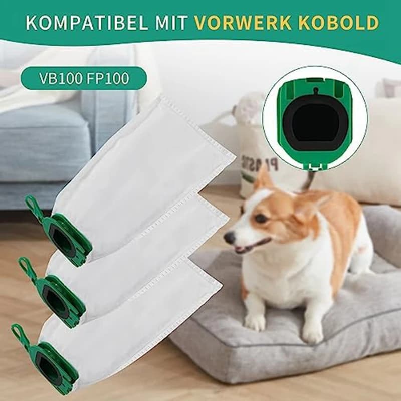 Sacs à poussière pour aspirateur Vorwerk Kobold VB100 yen 100, sacs filtrants avec 3 pièces de recha