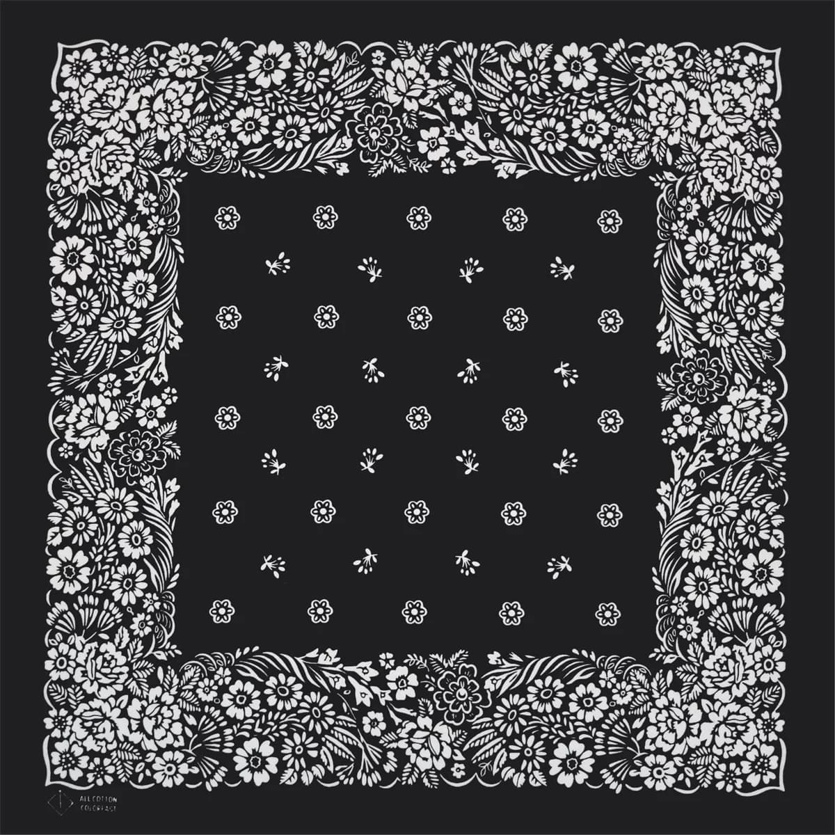 Nouveau Design fleur noir Paisley Hip Hop 100% coton carré Bandana écharpe unisexe bandeau cadeaux p