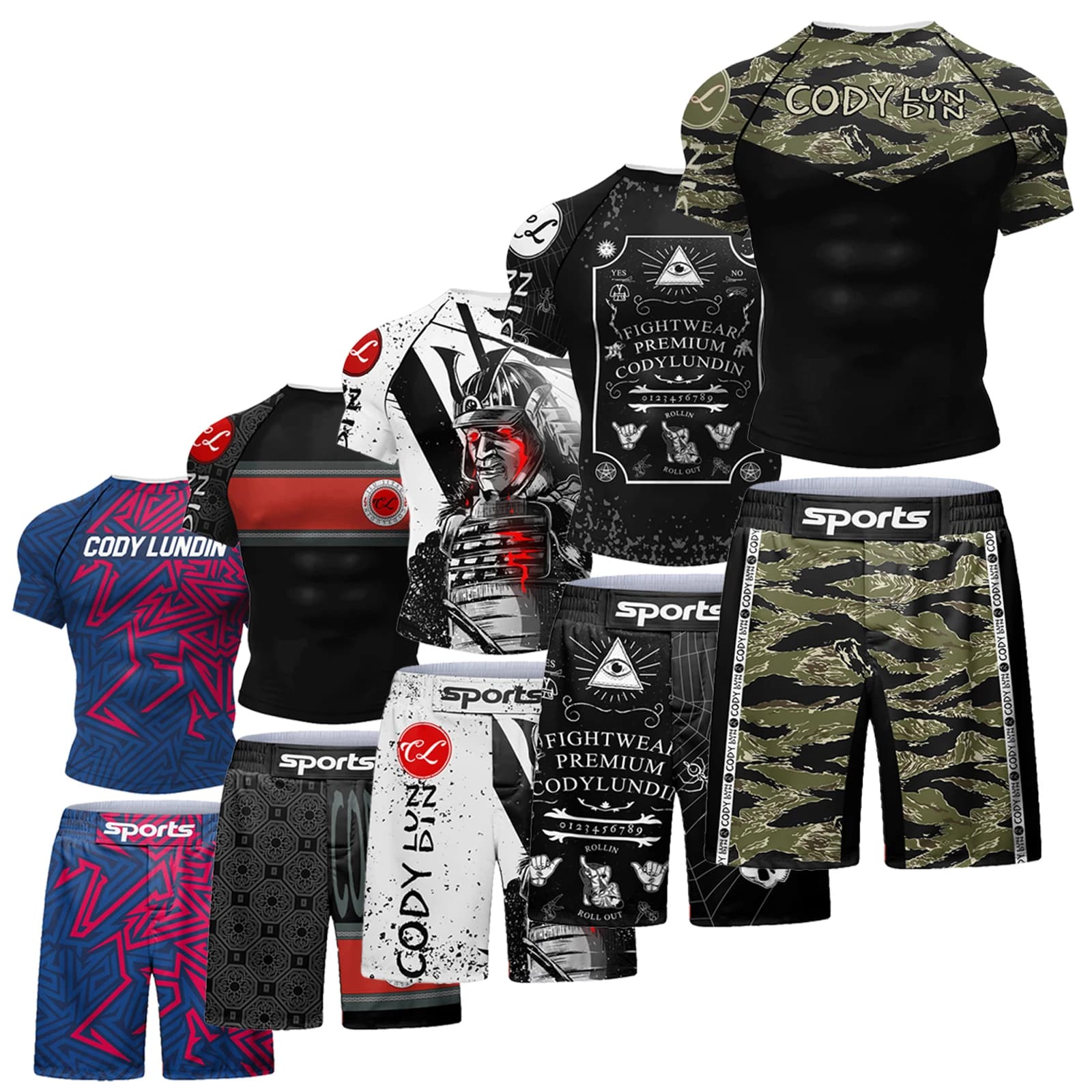 Ensembles courts de vêtements de Surf de plage populaires pour jiu jitsu Bjj No Gi Rashguard + Short