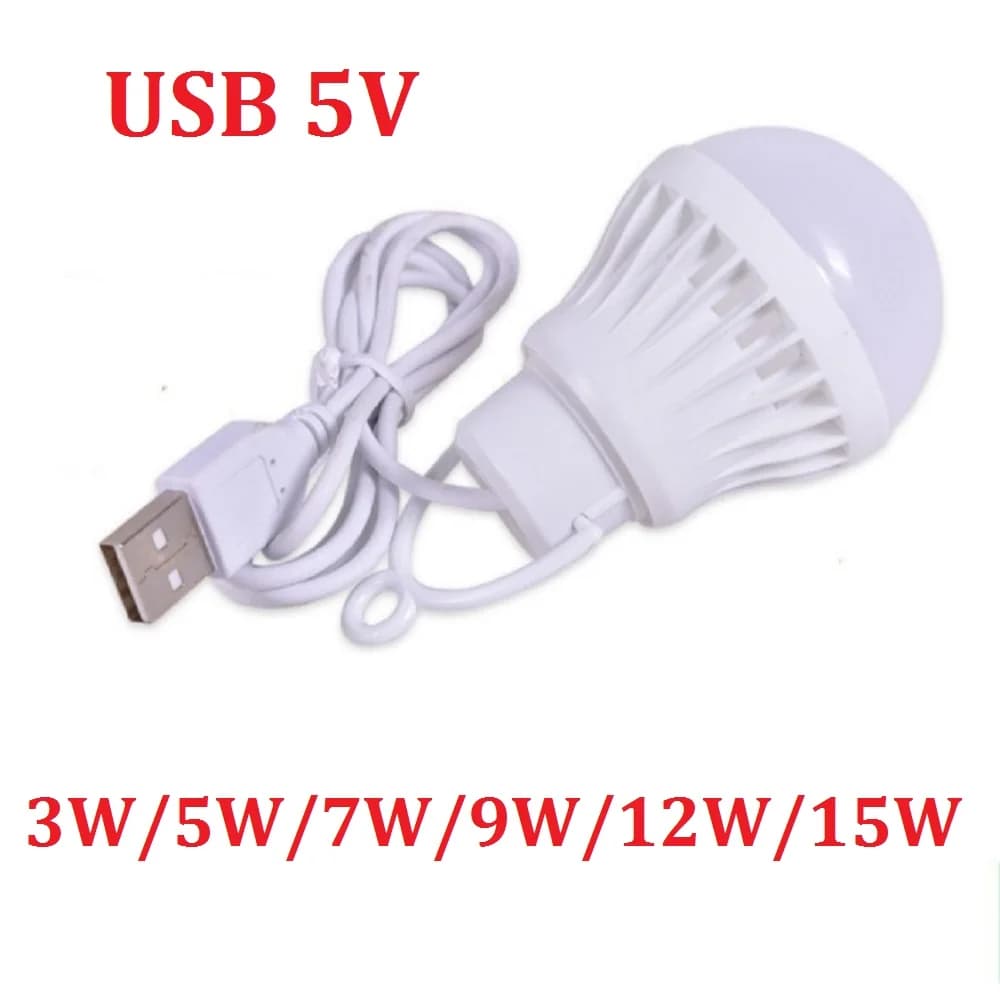 Ampoule USB LED lampe de Camping Portable Mini ampoule 5V puissance livre lumières étudiant apprenti