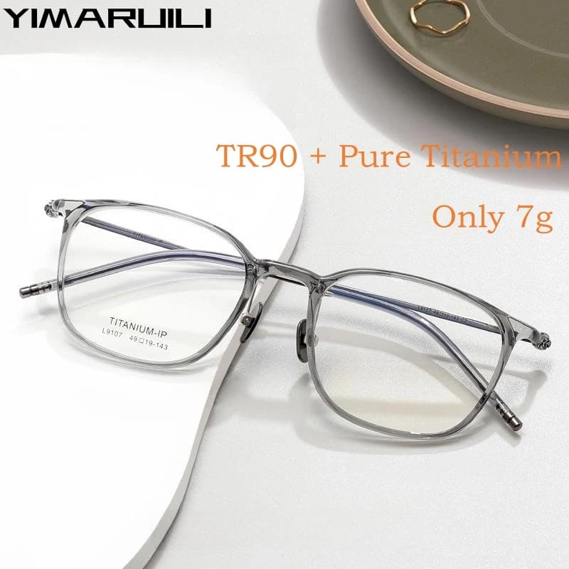 YIMARUILI mode Ultra-léger Flexible TR90 lunettes rétro rond pur titane optique lunettes de Prescrip
