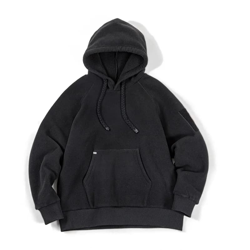 Maden Sweat-shirt à capuche pour femme en polaire épaisse pour l'automne et l'hiver Vert foncé taill