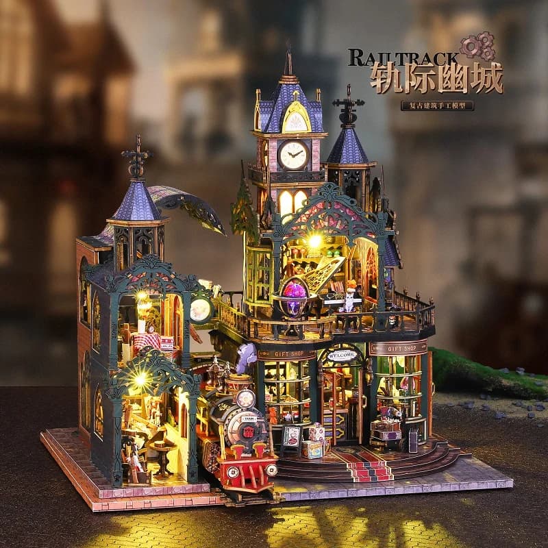 Kit DIY de niche à livres, étagère, ruelle de ville fantastique, serre-livres puzzle 3D, idée cadeau