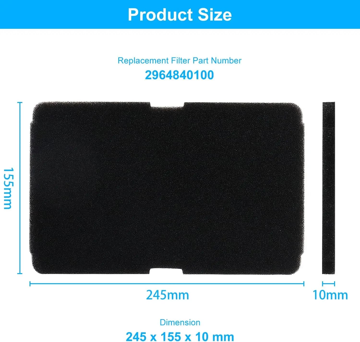 Filtre de séchage PC 6/8 pour remplacement de sèche-linge pour Beko 2964840100 , Filtre à pellicules