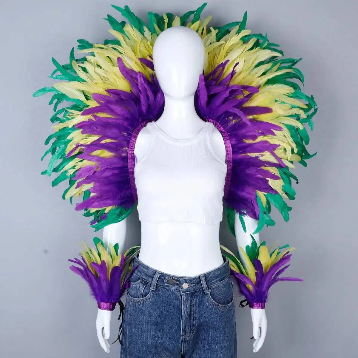 Punk Halloween boule masquée plume Punk carnaval fête ensemble nouvelle fête carnaval élégant femmes