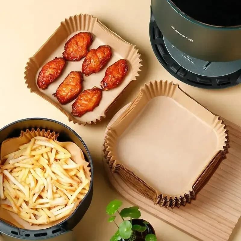 Papier antiadhésif pour friteuse à air de poulet, papiers de cuisson ronds, doublures en papier, acc