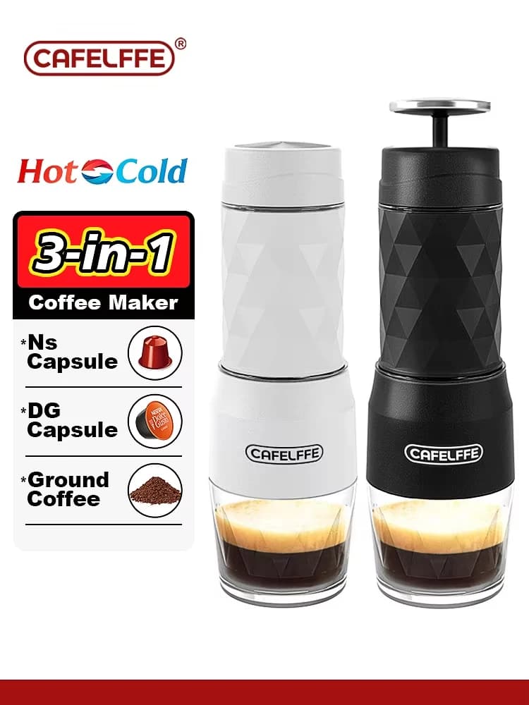Cafelffe 3 In1 Machine à café Portable eau chaude/froide Machine à expresso manuelle pour capsules e