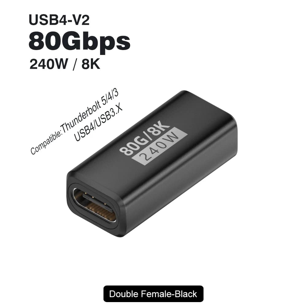 Adaptateur d'angle USB4 V2 de Type C à 90 degrés, 80Gbps, Thunderbolt 5 4 3, adaptateur coudé, conne